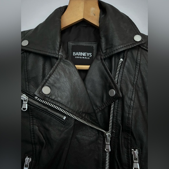 Barneys Originals Clara Black Napa Leather Moto Jacket | Small | Indie Sleeze - Picture 9 of 15